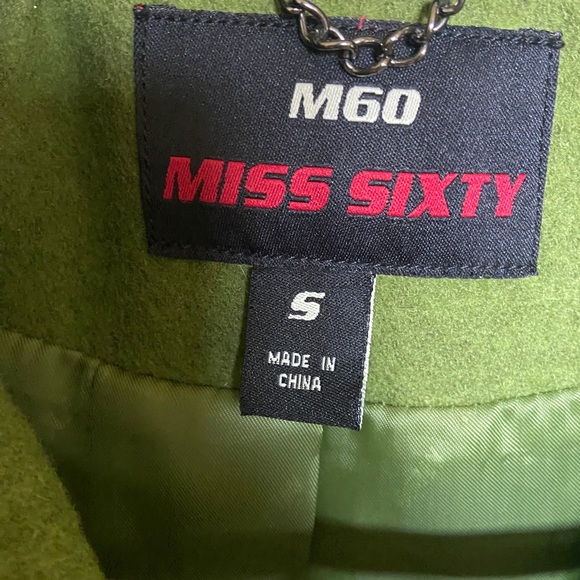 Miss Sixty Green Wool Peacoat size S - Picture 4 of 12
